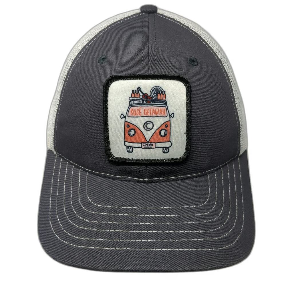 Classic Caps Trucker Hat Gray One Size Snapback Mesh VW Van Rosé Getaway Cinder